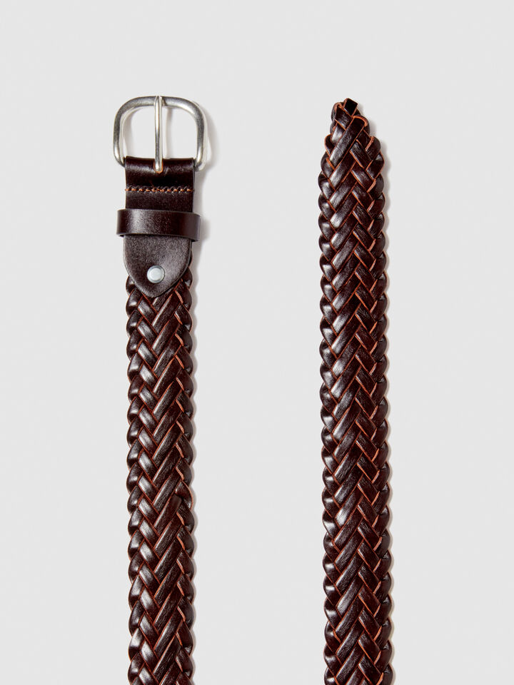 Woven belt - men's belts - Dark Brown | Sisley image number 3